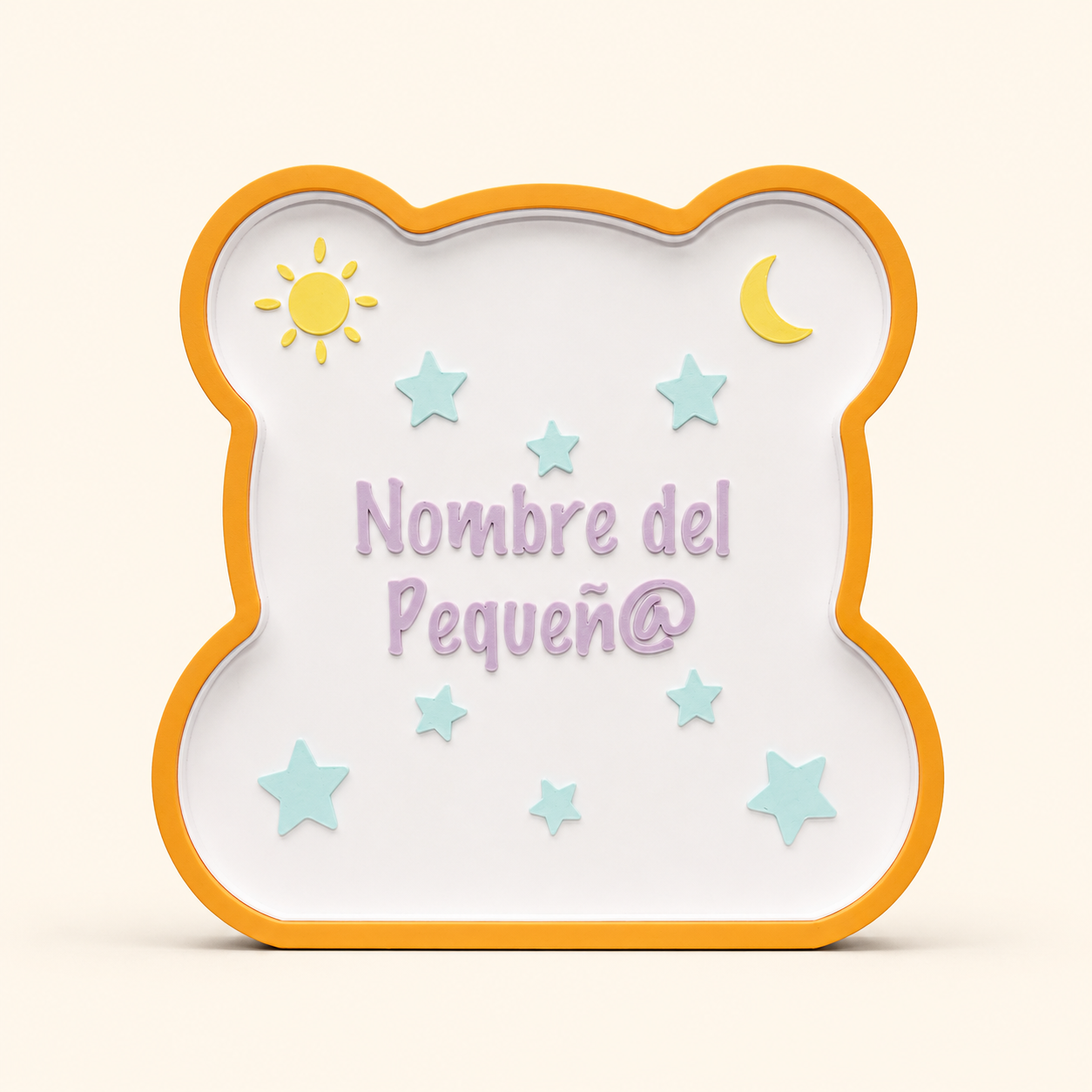 Lámpara infantil Osito naranja, vista de frente