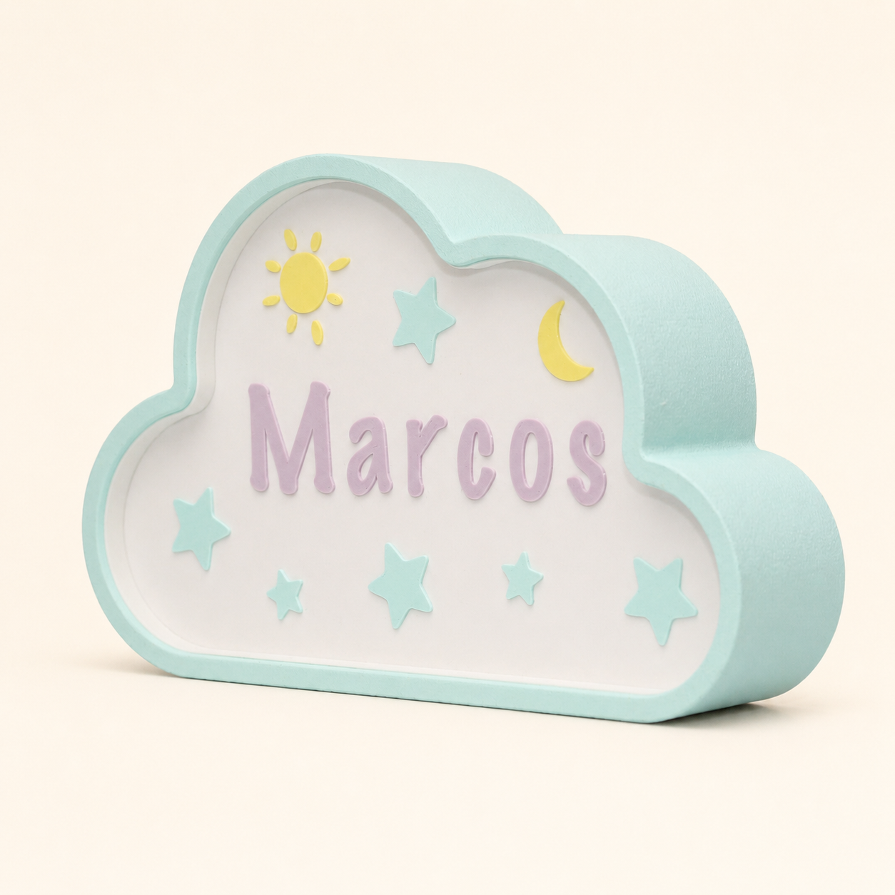 Lampada per bambini Nuvola blu, vista di profilo