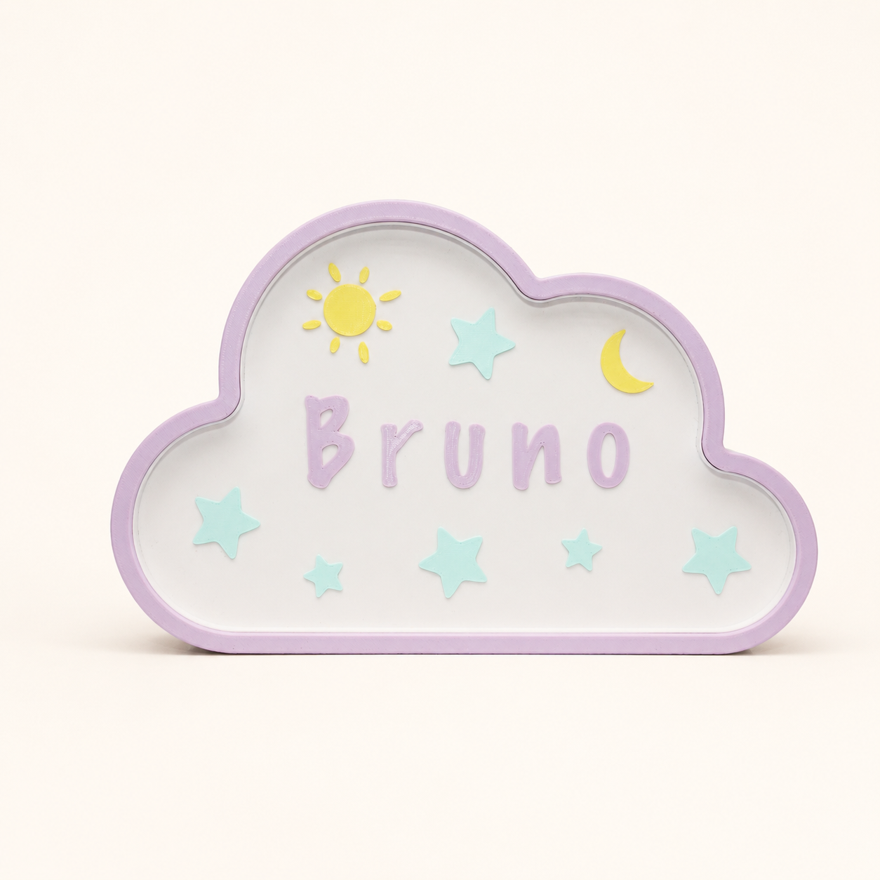 Lampada per bambini Nuvola malva, vista frontale