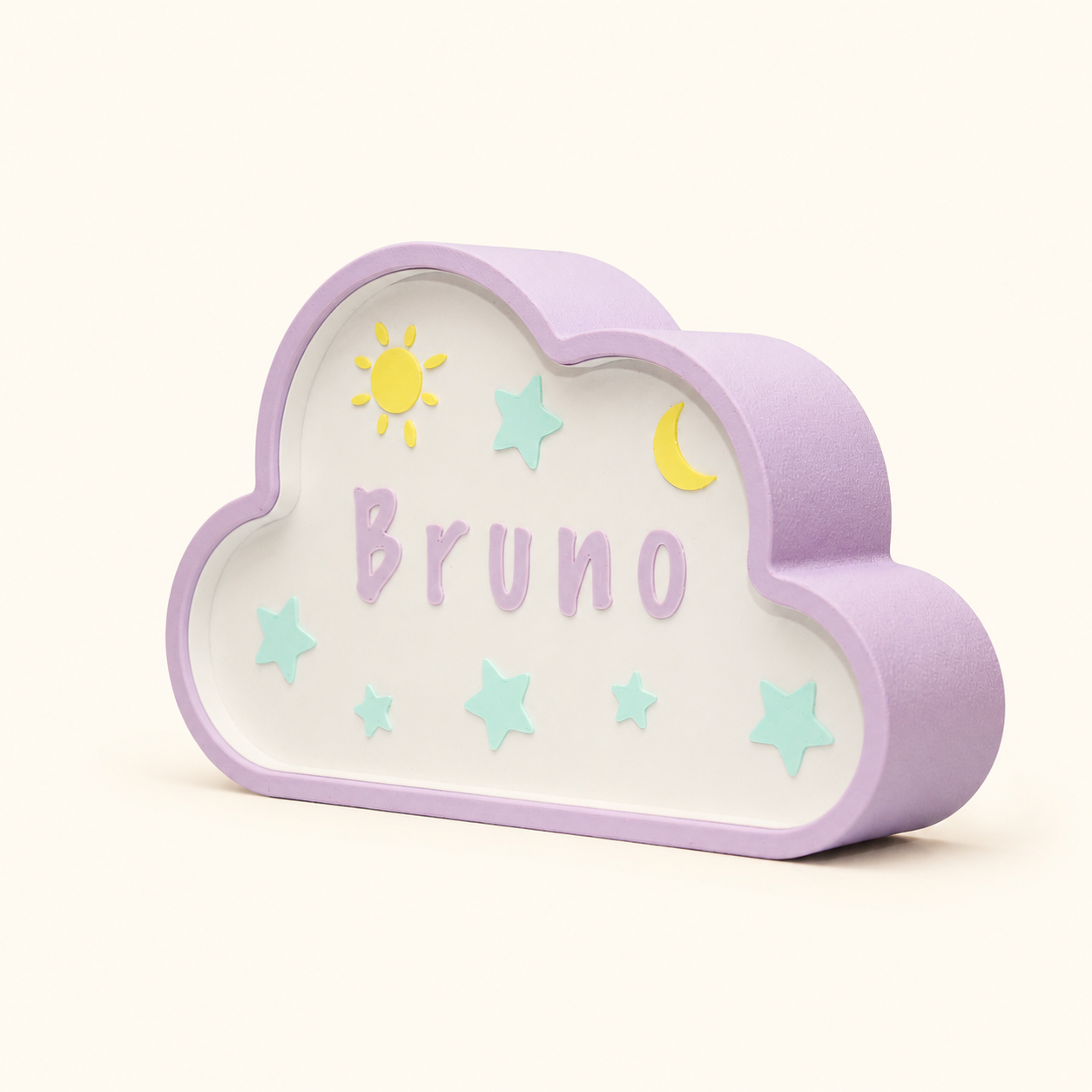 Lampada per bambini Nuvola malva, vista di profilo