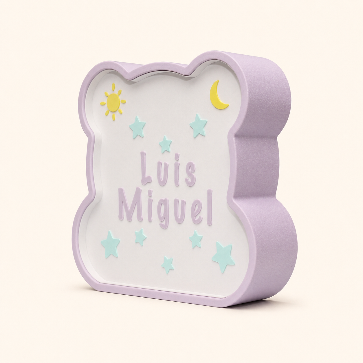 Kinderlampe Teddybär in Mauve, Seitenansicht